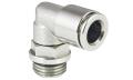 Swivel knee push-in coupling, male thread, Nickel-plated brass