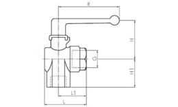 Angle ball valves up to 20 bar Drawing