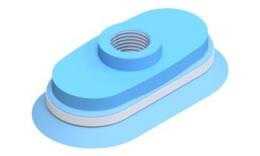 Oval suction cup, 225x120 mm, Natural rubber (CN)
