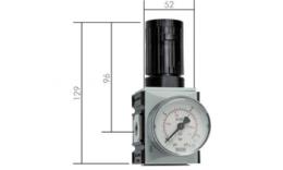 Régulateur de pression air comprimé 12 bar AIRTECH 721R 1/4”” en alluminium