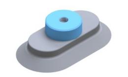 Oval suction cup, 252x120 mm. Nitrile (NIT)