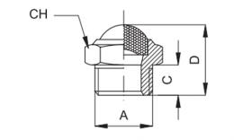 Nylon geluiddemper met draadgaas tekening