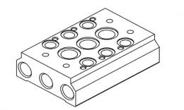 Plaque de base pour vannes 3/2, 5/2, 5/3 - dessin